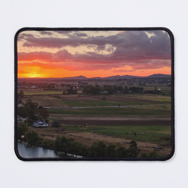 Item preview, Aerial view of a sunset over farmland in Morpeth designed and sold by Southern Cross Lifestyle .