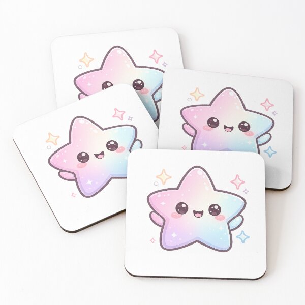 Item preview, Happy Kawaii Star Pastel Pink Blue Cute Character designed and sold by TommyArt94.