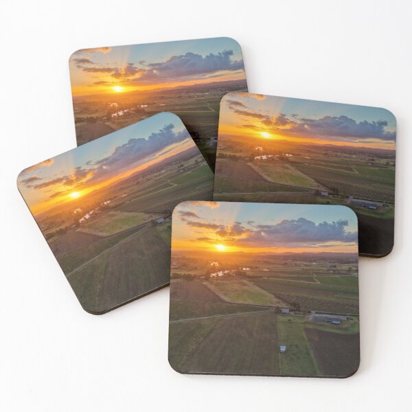Item preview, Aerial view of a sunset over farmland designed and sold by Southern Cross Lifestyle .