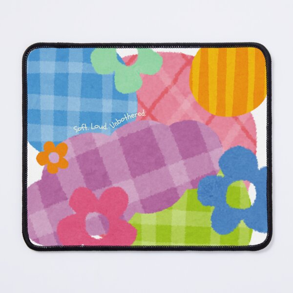 Item preview, Fuzzy Feelings — Retro Gingham Floral Blob Print designed and sold by Bottled Sunshine Studio.