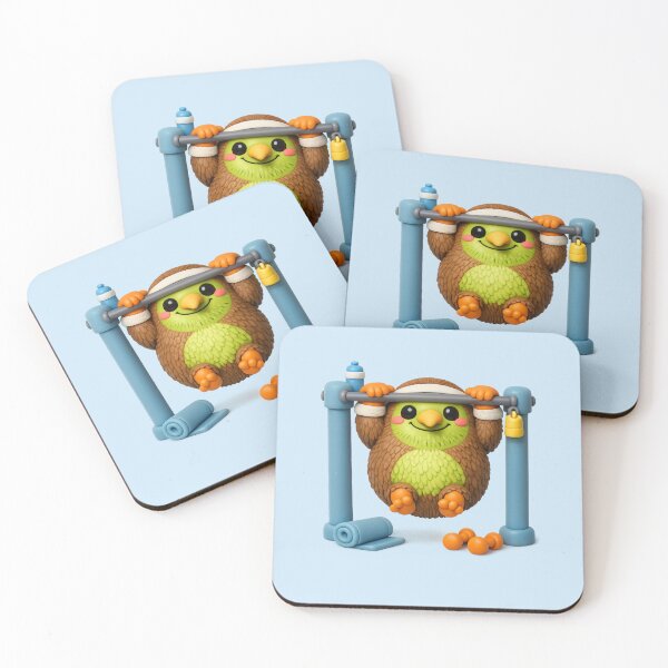 Item preview, Cute Kiwi Pull-Up Workout | Kawaii Gym Bird Calisthenics Fitness Motivation designed and sold by Moons Studio.