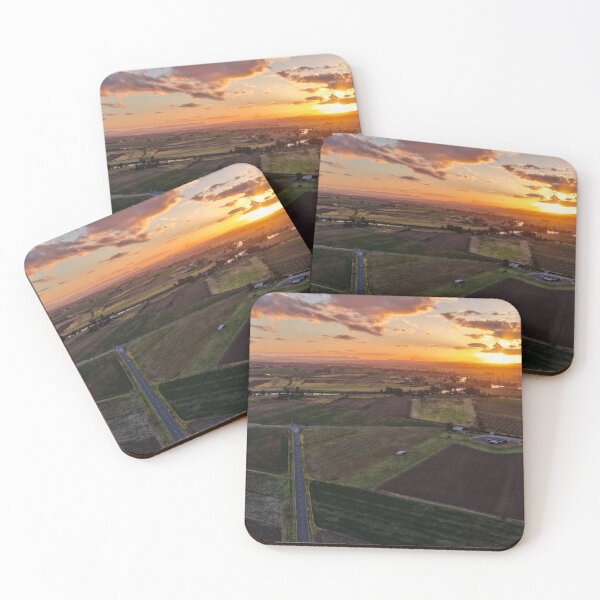 Item preview, Aerial view of a sunset over farmland designed and sold by Southern Cross Lifestyle .