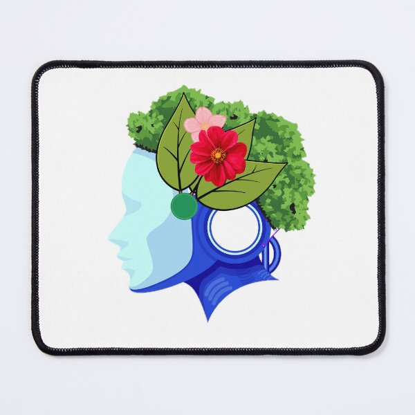 Item preview, Harmony in Hardware: The Floral Solarpunk Android designed and sold by Trendora Havlais.