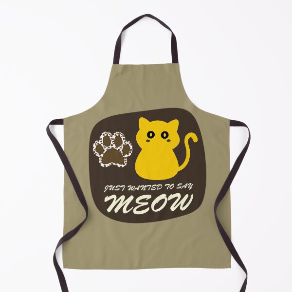 Item preview, Just Wanted (want) to Say Meow - Cute Yellow Cat & Leopard Print Paw Graphic designed and sold by Drishya-Designs.