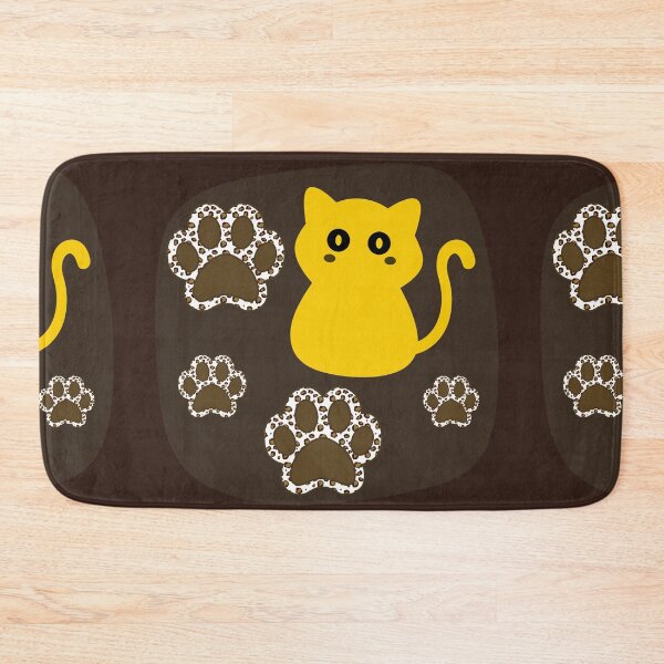 Item preview, Just Wanted (want) to Say Meow - Cute Yellow Cat & Leopard Print Paw Graphic designed and sold by Drishya-Designs.