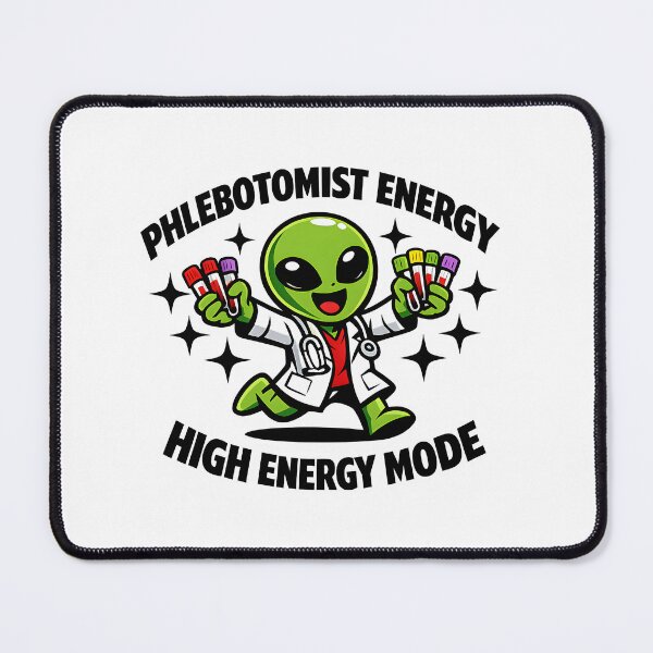 Item preview, Cute Alien Phlebotomist Energy Mode Funny Sci Fi Medical Lab Tech Design for National Phlebotomists Recognition Week designed and sold by ClinicalHubs.