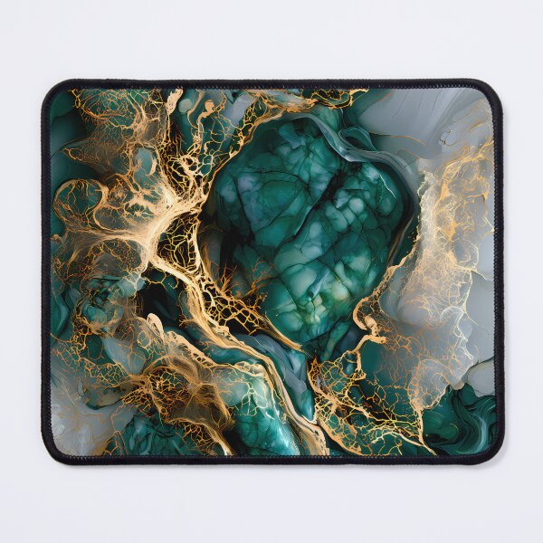 Item preview, Emerald Gold Fluid Marble designed and sold by CosmicGlyph.