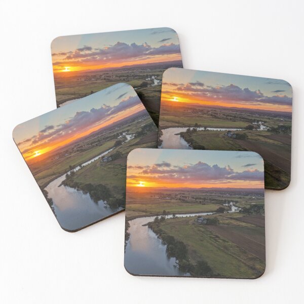 Item preview, Aerial view of a sunset over the river designed and sold by Justin Mckinney.