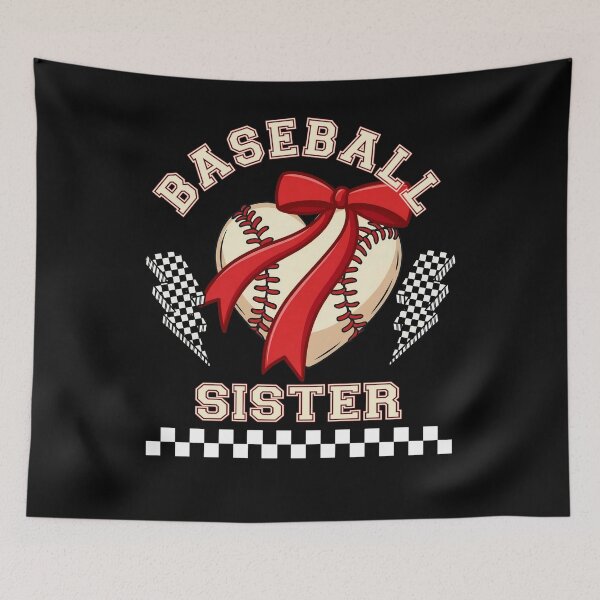Item preview, Baseball Sister Heart Bow Graphic designed and sold by KIROSALS.