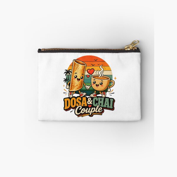 Item preview, Dosa & Chai Couple – Cute Kawaii Indian Food Lover Retro Sunset designed and sold by Globalcitytees.