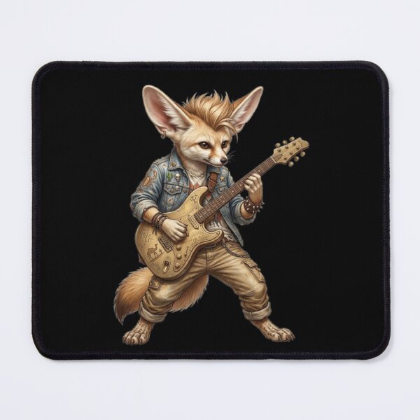 Item preview, Fennec Fox Rock Star – Punk Guitar Art designed and sold by Dogandesighn.