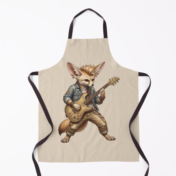 Item preview, Fennec Fox Rock Star – Punk Guitar Art designed and sold by Dogandesighn.