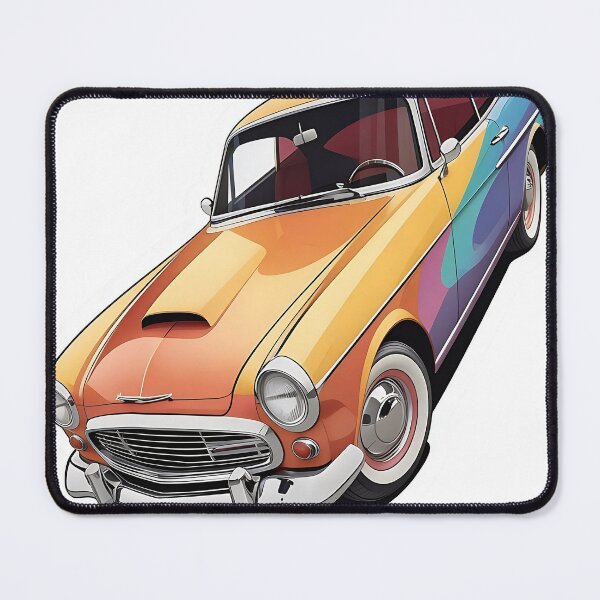 Item preview, Retro Rainbow Classic Car Sticker | Vintage Colorful Coupe Illustration designed and sold by CrystalMineArts.