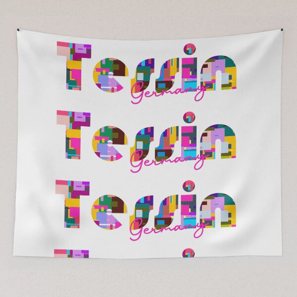 Item preview, Tessin, Germany, Vibrant Abstract City Typography Art designed and sold by Wanderful-roads.