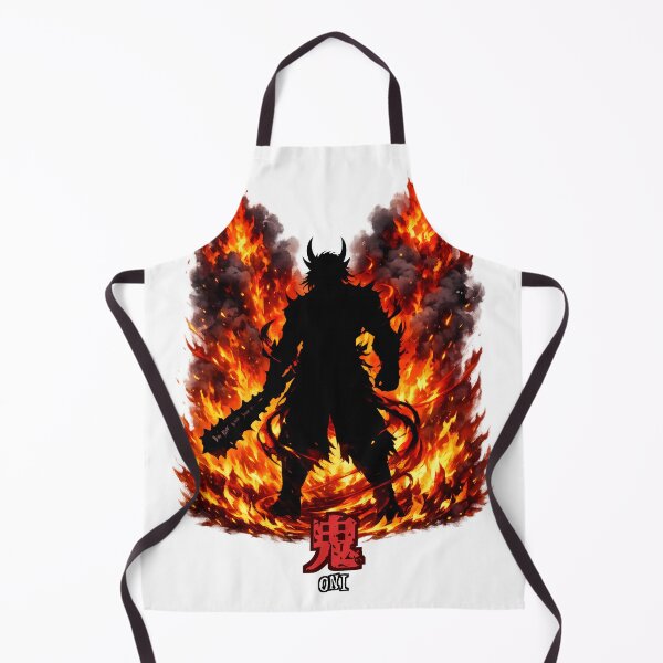Item preview, Oni Demon Japanese Folklore Silhouette Color Fire Art designed and sold by LainCellJapan.