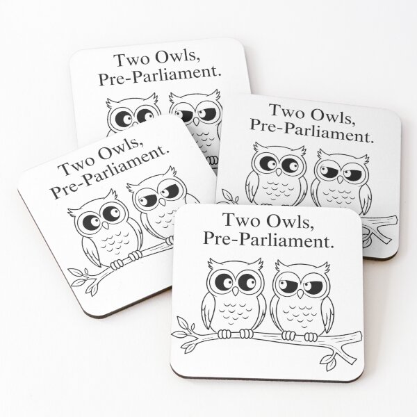 Item preview, Two Owls Pre-Parliament Funny Owl Pun Design designed and sold by Na-q-sh.