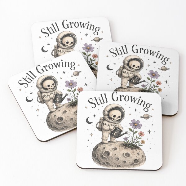 Item preview, Still Growing Astronaut Moon Flower Space Art designed and sold by InkNovaLab.