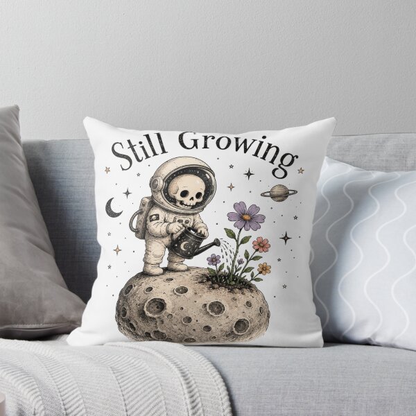 Item preview, Still Growing Astronaut Moon Flower Space Art designed and sold by InkNovaLab.