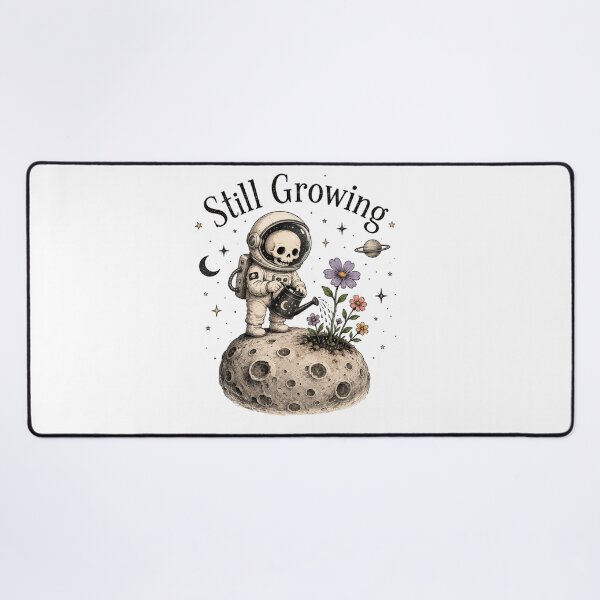 Item preview, Still Growing Astronaut Moon Flower Space Art designed and sold by InkNovaLab.