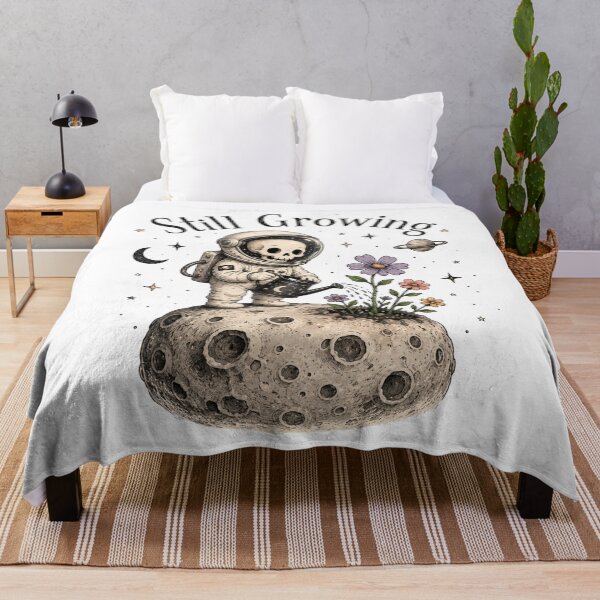 Item preview, Still Growing Astronaut Moon Flower Space Art designed and sold by InkNovaLab.