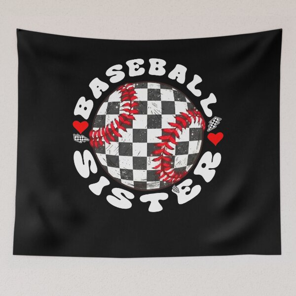 Item preview, Baseball Sister Checkered Heart Design designed and sold by KIROSALS.