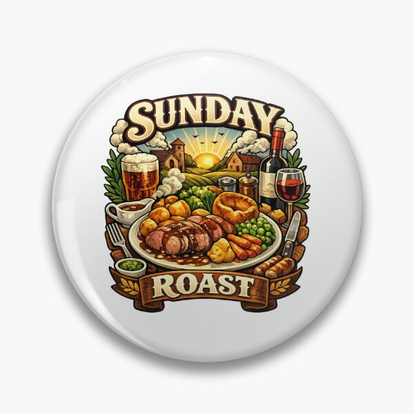 Item preview, Sunday Roast Funny British Food Design – Classic UK Dinner Illustration designed and sold by GarnerSupplyCo.