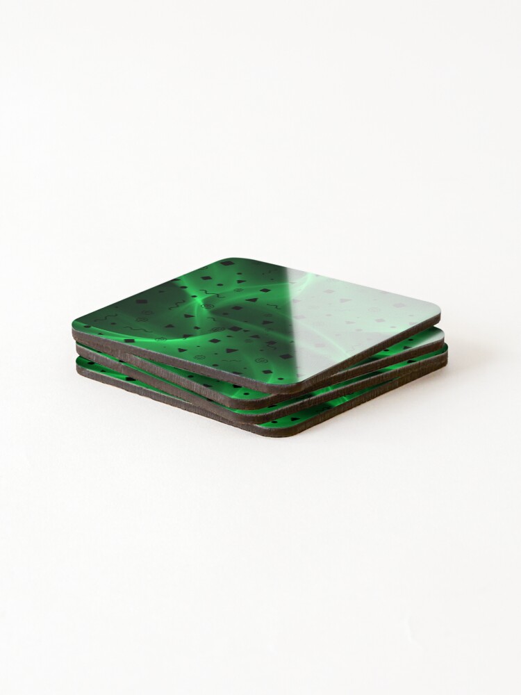 Thumbnail 4 of 5, Coasters (Set of 4), Green Background Abstract Pattern Design designed and sold by shoppersgallery.