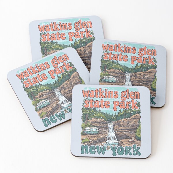 Item preview, Watkins Glen State Park NY Cute Landscape Retro Camper designed and sold by HowToCanadian.