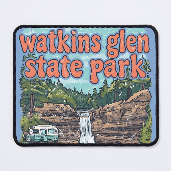 Item preview, Watkins Glen State Park NY Cute Landscape Retro Camper designed and sold by HowToCanadian.