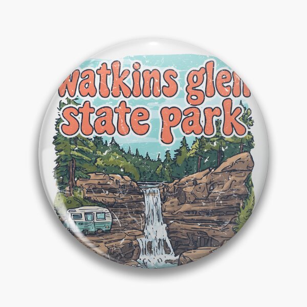 Item preview, Watkins Glen State Park NY Cute Landscape Retro Camper designed and sold by HowToCanadian.