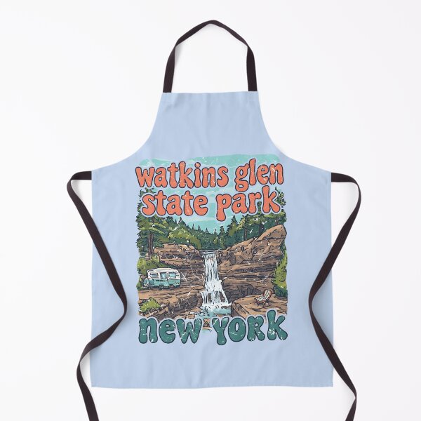 Item preview, Watkins Glen State Park NY Cute Landscape Retro Camper designed and sold by HowToCanadian.
