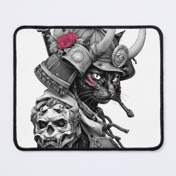 Item preview, Black Samurai Cat Oni Mask Dark Aesthetic designed and sold by WelLarsDigitals.
