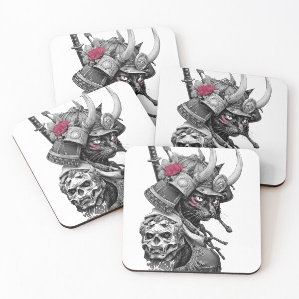 Item preview, Black Samurai Cat Oni Mask Dark Aesthetic designed and sold by WelLarsDigitals.