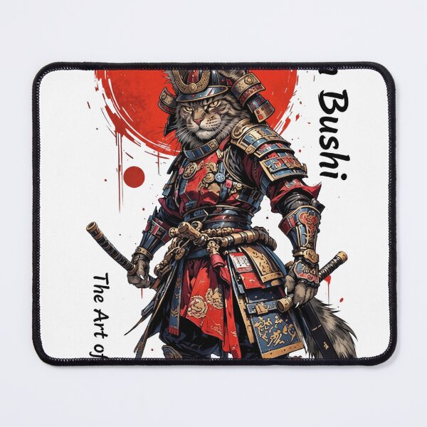 Item preview, Fierce Samurai Cat Warrior Red Sun Japanese Armor designed and sold by WelLarsDigitals.