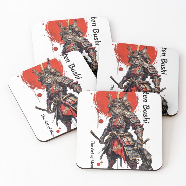 Item preview, Fierce Samurai Cat Warrior Red Sun Japanese Armor designed and sold by WelLarsDigitals.
