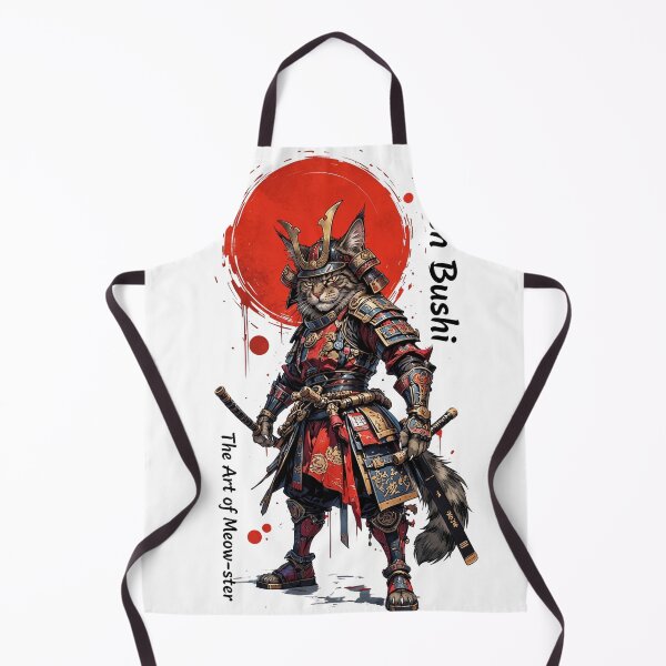 Item preview, Fierce Samurai Cat Warrior Red Sun Japanese Armor designed and sold by WelLarsDigitals.
