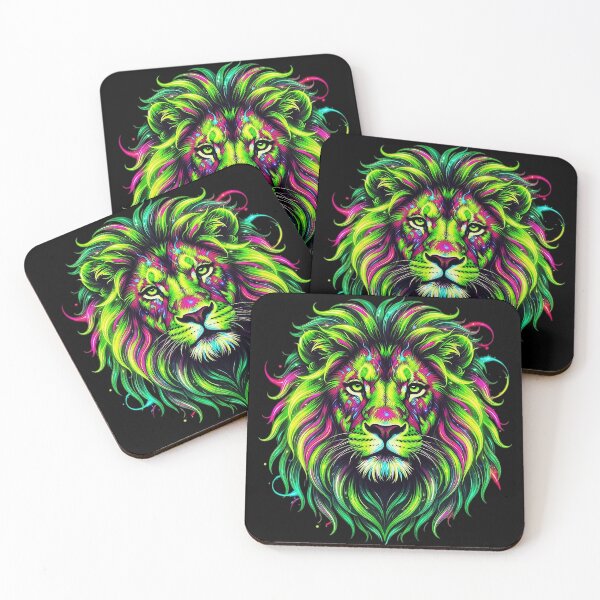 Item preview, Apex Lion: Lime/Magenta. King of the Jungle. Animal print. designed and sold by David Brookes Digital.