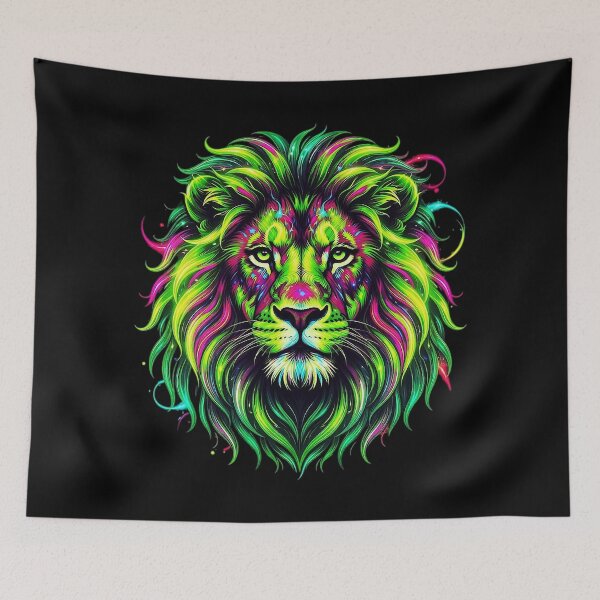 Item preview, Apex Lion: Lime/Magenta. King of the Jungle. Animal print. designed and sold by David Brookes Digital.