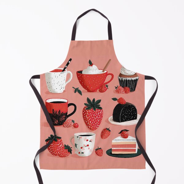 Item preview, Sweet Strawberry Desserts and Coffee Illustration Pattern designed and sold by colorful-white.