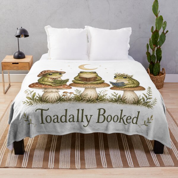 Item preview, Funny Frog Reading Toadally Booked Book Lover Art designed and sold by InkNovaLab.