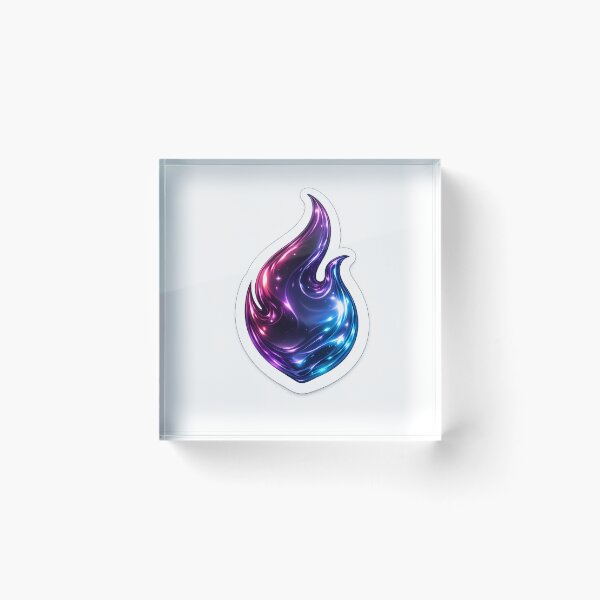 Item preview, Dark Liquid Chrome Flame Sticker designed and sold by MyCreatureArt.