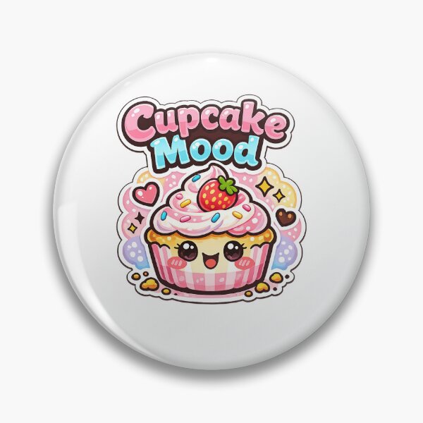 Item preview, Cupcake Mood Sticker | Cute Kawaii Dessert Aesthetic designed and sold by CutePrintCorner.
