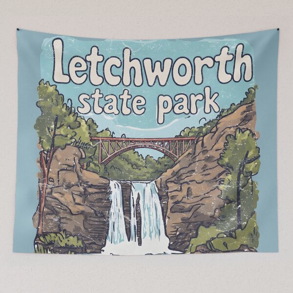 Item preview, Letchworth State Park NY Cute Landscape Waterfall Bridge designed and sold by HowToCanadian.