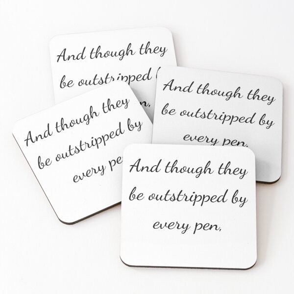 Item preview, "And though they be outstripped by every pen," - handwriting black designed and sold by ariksworld.