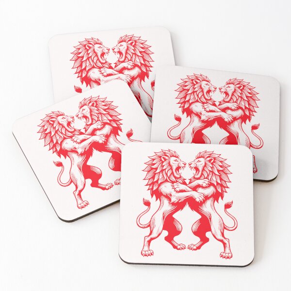 Item preview, Two Roaring Red Lions in a Duel Illustration designed and sold by 89BLACK.