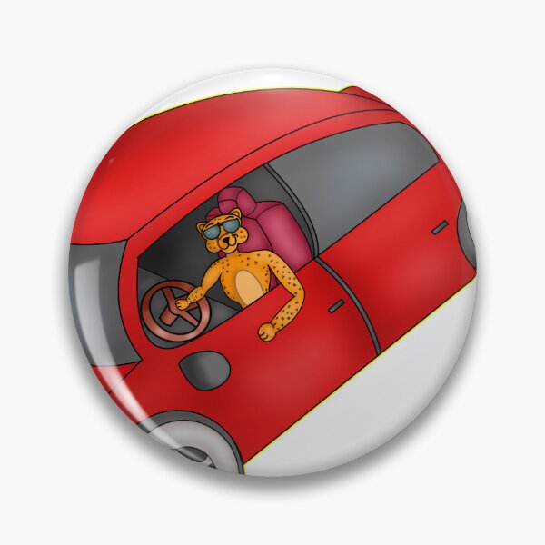 Item preview, Cool Cheetah Driving a Fast Red Car designed and sold by BalRaju-Doodles.