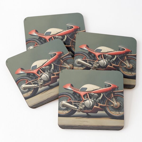 Item preview, Retro Futuristic Cafe Racer Motorcycle | Vintage Cyberpunk Bike Art Print designed and sold by Bhaskar Digital Art.