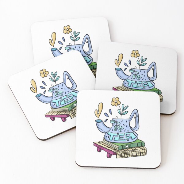 Item preview, Tea pot on books - Coloring Book Tea Lover designed and sold by Ladybug  playground.
