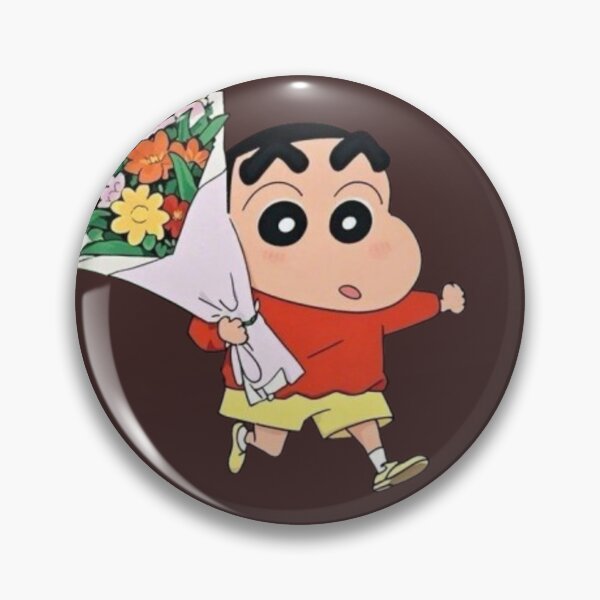 Item preview, Shinchan Running with Flowers | Cute Anime Cartoon Sticker designed and sold by lilacWhim.