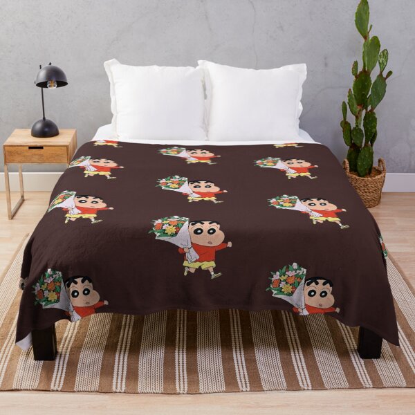 Item preview, Shinchan Running with Flowers | Cute Anime Cartoon Sticker designed and sold by lilacWhim.